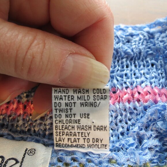 That's Me Sweater Short Sleeve Loose Weave Button Striped Multicolor Size Large - Picture 9 of 9